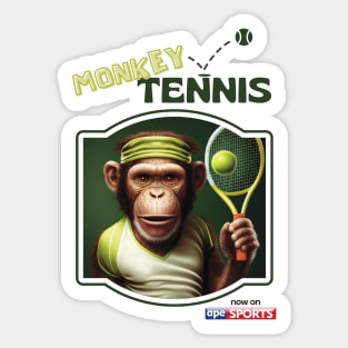 Monkey Tennis Funny Print Sticker